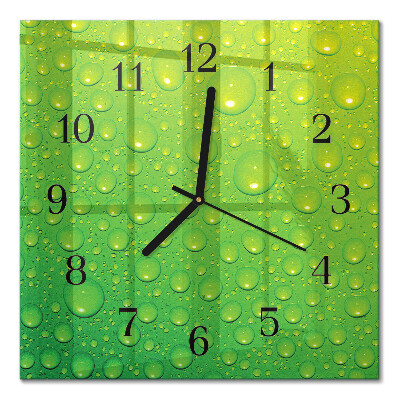 Quadrato orologio in vetro decorativo Gocce