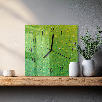 Quadrato orologio in vetro decorativo Gocce