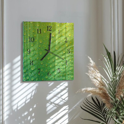 Quadrato orologio in vetro decorativo Gocce