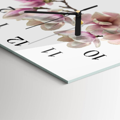 Quadrato orologio in vetro decorativo Magnolia