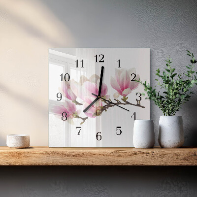 Orologio quadrato in vetro Magnolia