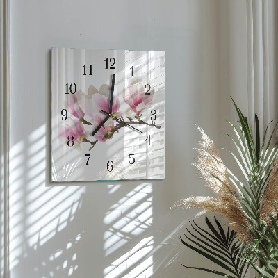 Orologio quadrato in vetro Magnolia