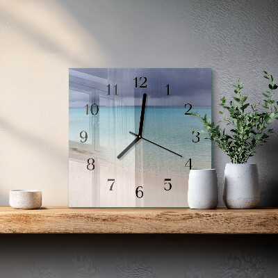 Quadrato orologio da parete Spiaggia