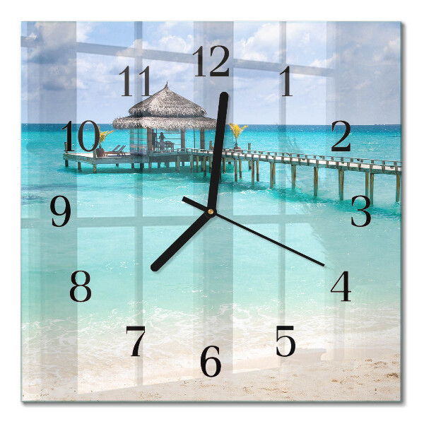 Quadrato orologio da parete Spiaggia