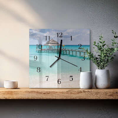 Quadrato orologio da parete Spiaggia