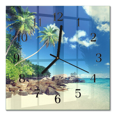Quadrato orologio in vetro decorativo Palm Beach