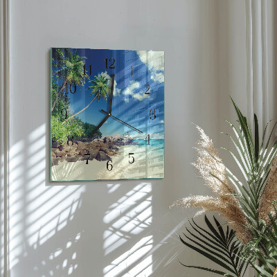 Quadrato orologio in vetro decorativo Palm Beach