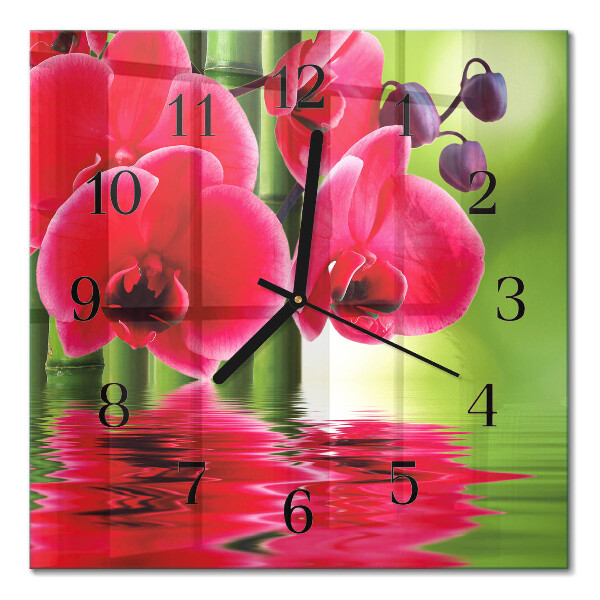 Orologio quadrato Orchidea