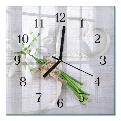 Orologio quadrato in vetro Un mazzo di fiori
