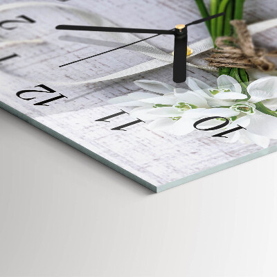 Orologio quadrato in vetro Un mazzo di fiori