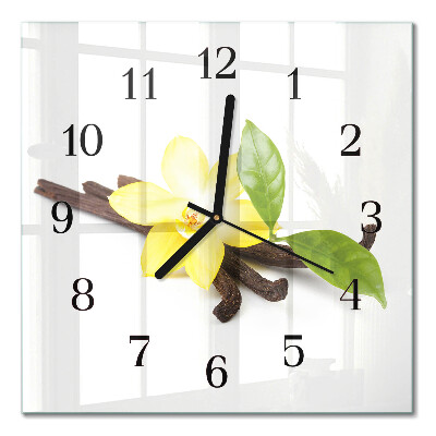 Quadrato orologio da parete Orchidea di vaniglia