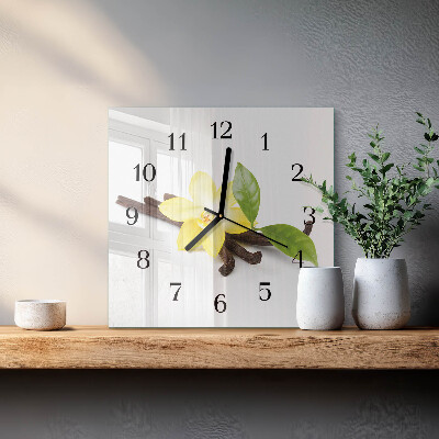 Quadrato orologio da parete Orchidea di vaniglia