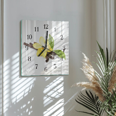 Quadrato orologio da parete Orchidea di vaniglia