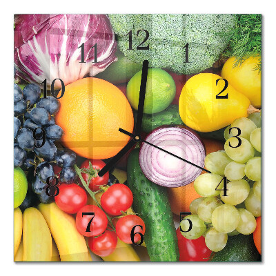 Orologio quadrato Frutta e verdura