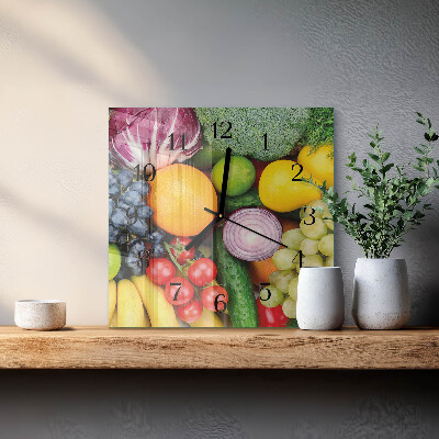 Orologio quadrato Frutta e verdura
