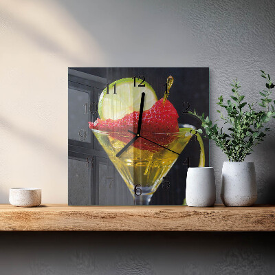 Quadrato orologio da parete Cocktail