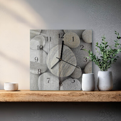 Quadrato orologio in vetro decorativo Pietre