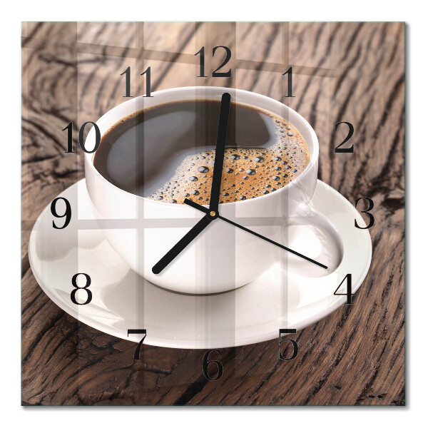 Quadrato orologio in vetro decorativo Caffè