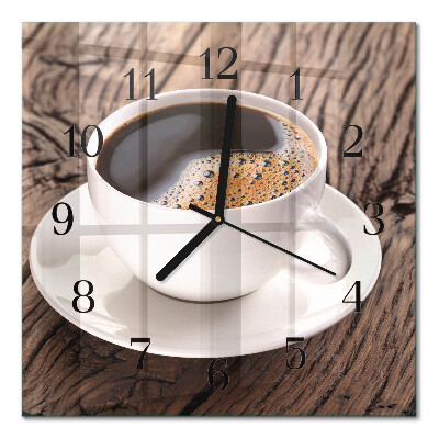 Quadrato orologio in vetro decorativo Caffè