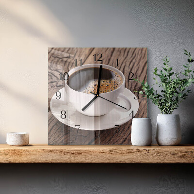 Quadrato orologio in vetro decorativo Caffè