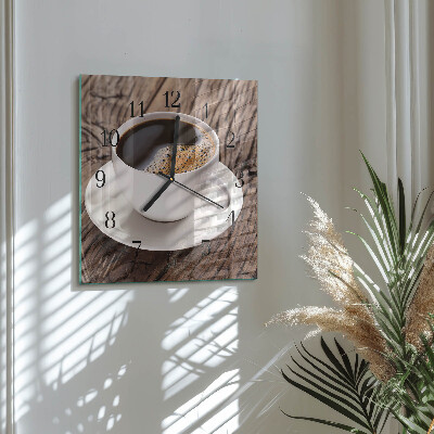 Quadrato orologio in vetro decorativo Caffè