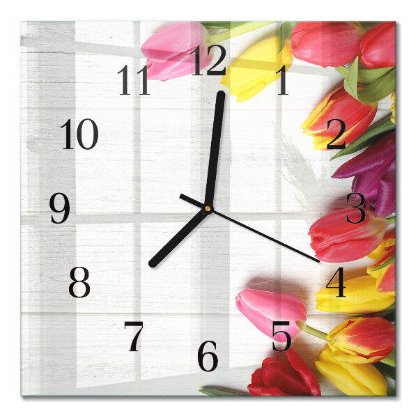 Orologio quadrato Tulipani