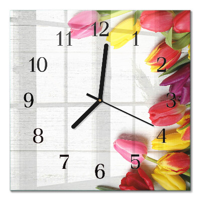 Orologio quadrato Tulipani