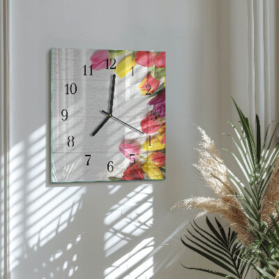 Orologio quadrato Tulipani
