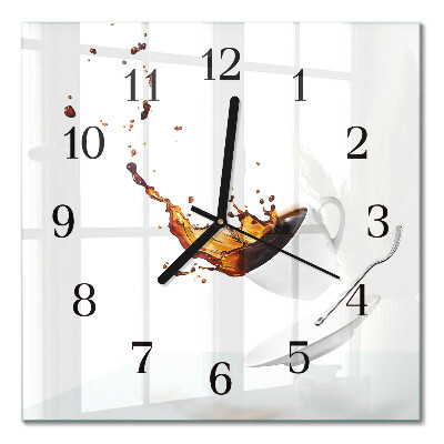 Quadrato orologio in vetro decorativo Tazza