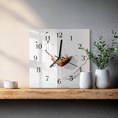 Quadrato orologio in vetro decorativo Tazza