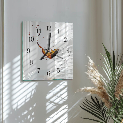 Quadrato orologio in vetro decorativo Tazza