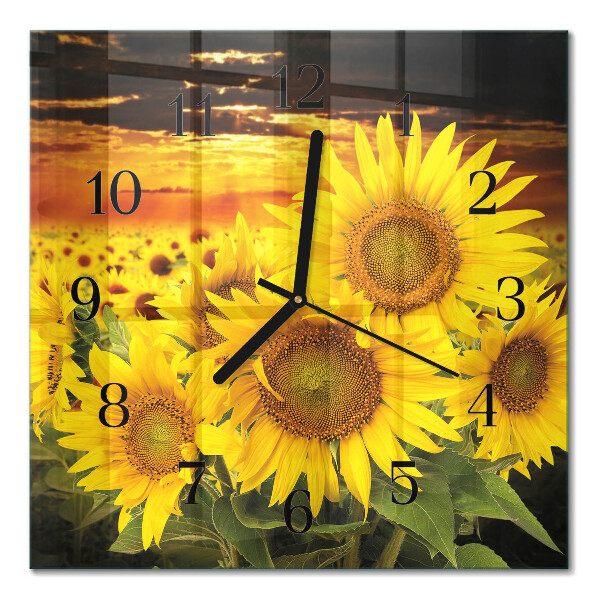 Orologio quadrato in vetro Girasoli