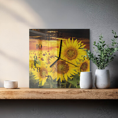 Orologio quadrato in vetro Girasoli