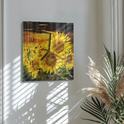 Orologio quadrato in vetro Girasoli