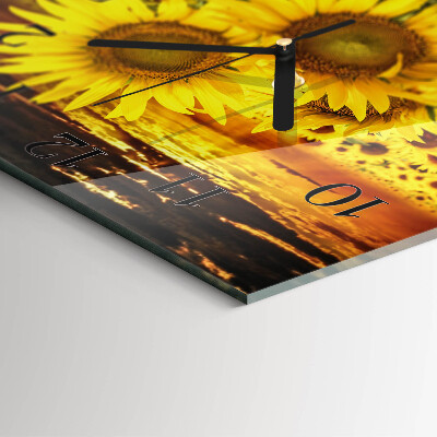 Orologio quadrato in vetro Girasoli
