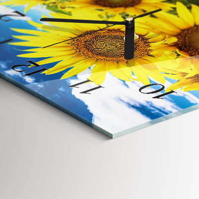 Quadrato orologio da parete Girasoli