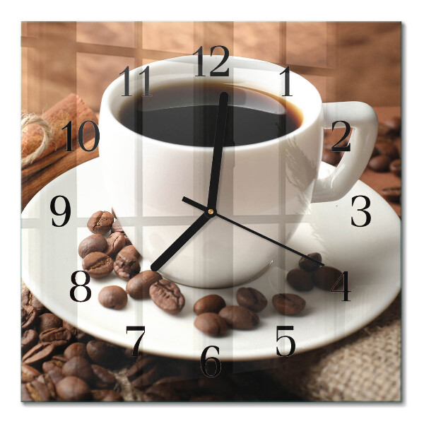 Orologio quadrato in vetro Caffè