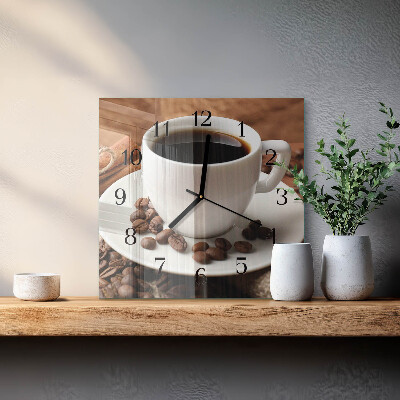 Orologio quadrato in vetro Caffè