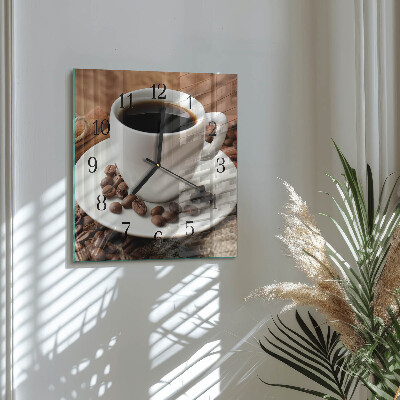 Orologio quadrato in vetro Caffè