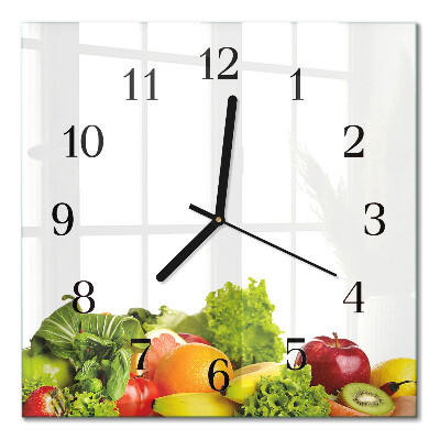 Quadrato orologio in vetro decorativo Verdure