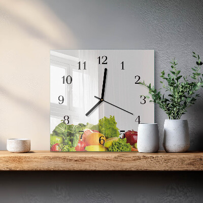 Quadrato orologio in vetro decorativo Verdure