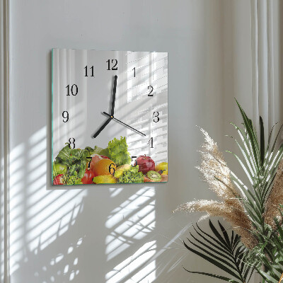 Quadrato orologio in vetro decorativo Verdure