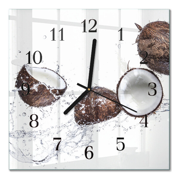 Quadrato orologio da parete Noci di cocco