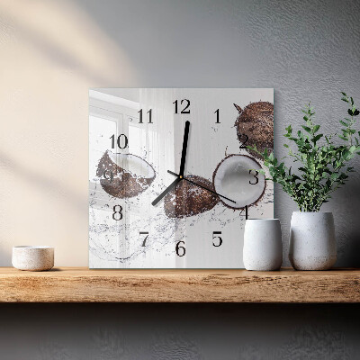 Quadrato orologio da parete Noci di cocco