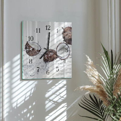 Quadrato orologio da parete Noci di cocco