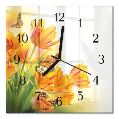 Orologio quadrato Tulipani