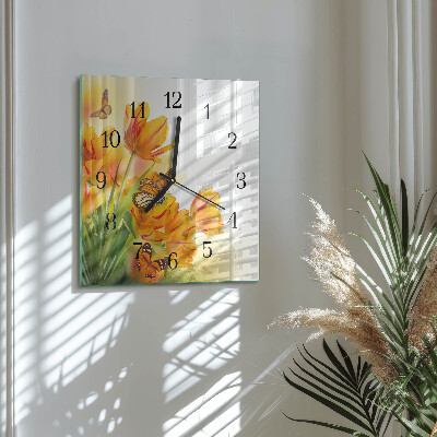 Orologio quadrato Tulipani