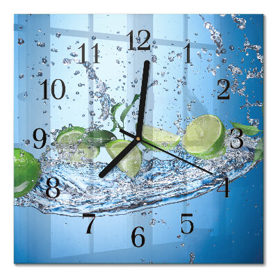 Quadrato orologio in vetro decorativo Lime
