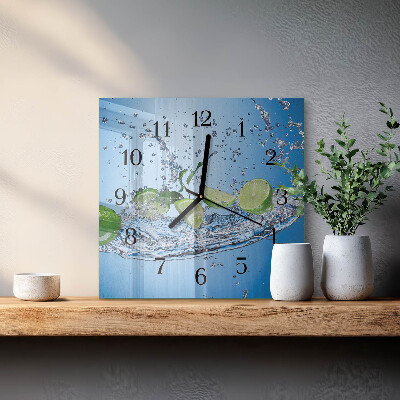 Quadrato orologio in vetro decorativo Lime