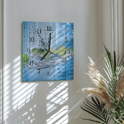 Quadrato orologio in vetro decorativo Lime